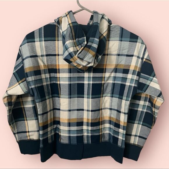 🥳 $28 NWT Boy's Gap Kids Plaid Pullover Hoodie M - Picture 2 of 2